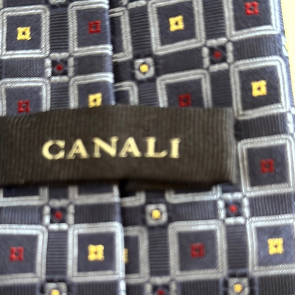 Canali Elegant Blue Geometric Patterned Tie - Made in Italy - Picture 5 of 9